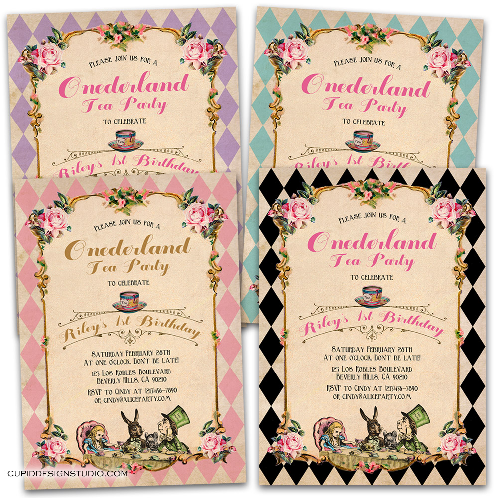 Alice In Wonderland Party Invitations Template