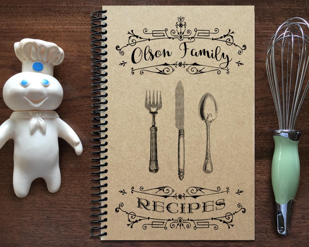 Personalized Family Recipe Book Unique Christmas Gifts Recycled Cover